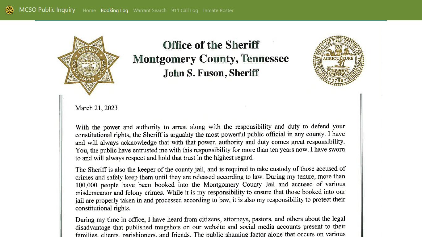 MCSO Public Inquiry: Booking Log - api.mcgtn.org